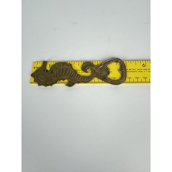 Vintage‎ Sea Horse Bottle Opener Solid Brass Metal Mermaid Core Barware - Picture 6 of 7